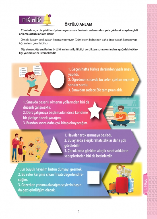 7.Sınıf Türkçe Örtülü Anlamlı Cümleleri Bulma Etkinliği (İlk Bölüm)